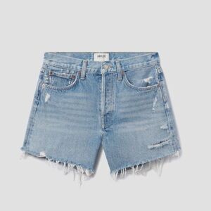 Agolde Parker Long distressed shorts in Swapmeet